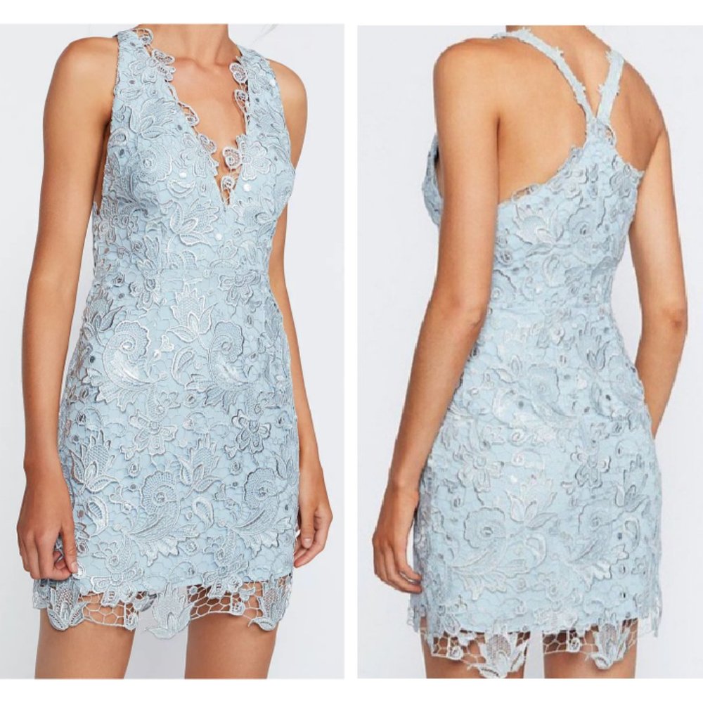 Free People Margot Starlight Blue Women's Racerback Lace Dress